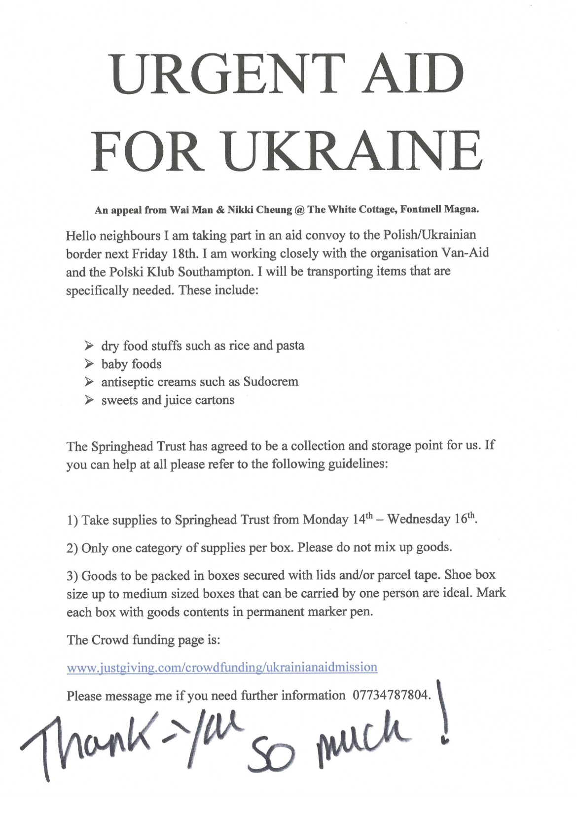 FONTMELL MAGNA - UKRAINE DONATIONS