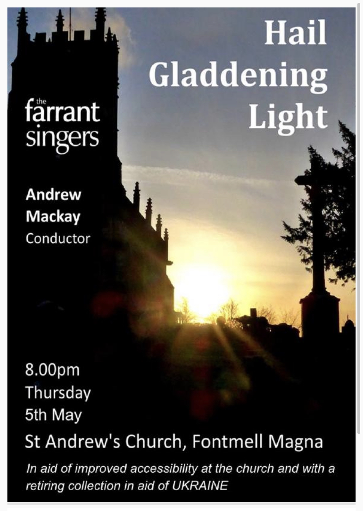 The Farrant Singers are coming to Fontmell Magna!